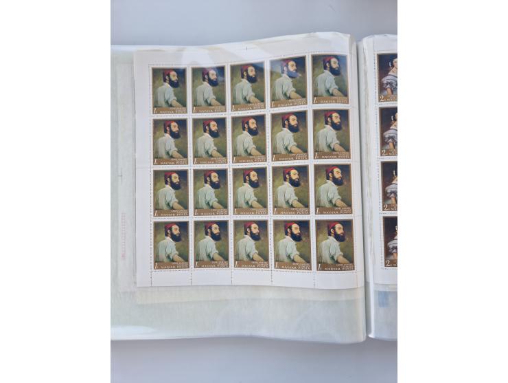 1918/88, nine albums with complete sheets and parts of sheets, unmounted mint and used with complete sets, motifs, postage du