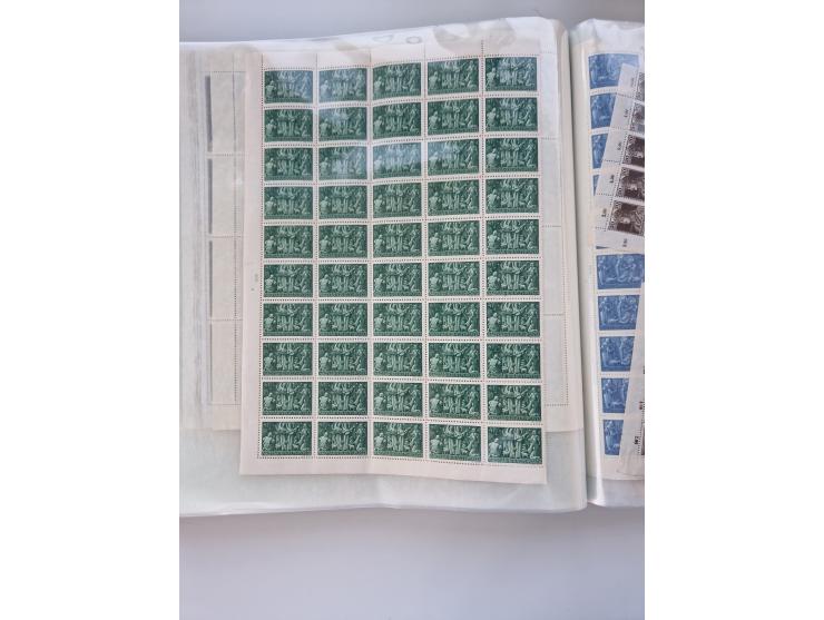 1918/88, nine albums with complete sheets and parts of sheets, unmounted mint and used with complete sets, motifs, postage du