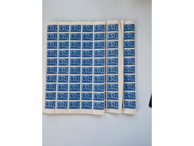 1918/88, nine albums with complete sheets and parts of sheets, unmounted mint and used with complete sets, motifs, postage du