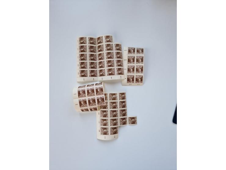 1918/88, nine albums with complete sheets and parts of sheets, unmounted mint and used with complete sets, motifs, postage du