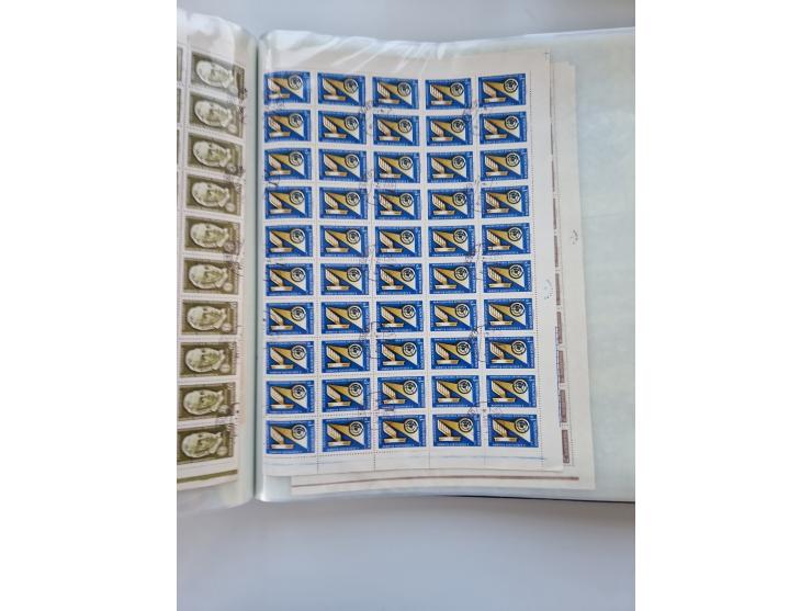 1918/88, nine albums with complete sheets and parts of sheets, unmounted mint and used with complete sets, motifs, postage du