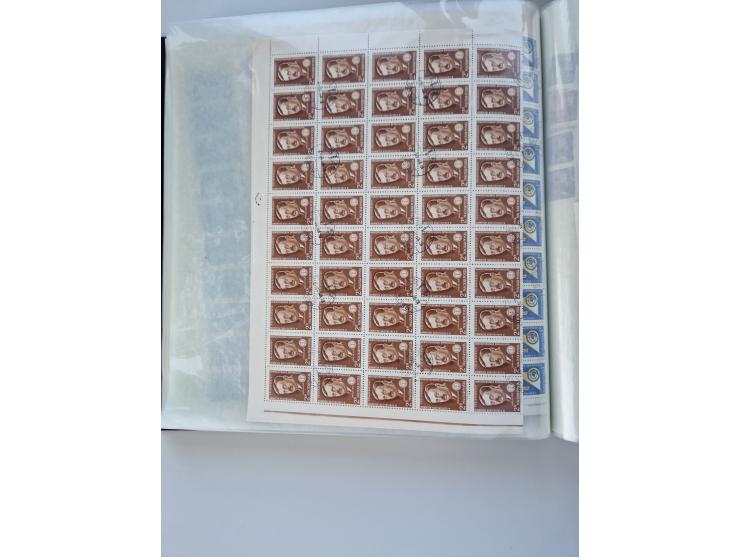 1918/88, nine albums with complete sheets and parts of sheets, unmounted mint and used with complete sets, motifs, postage du