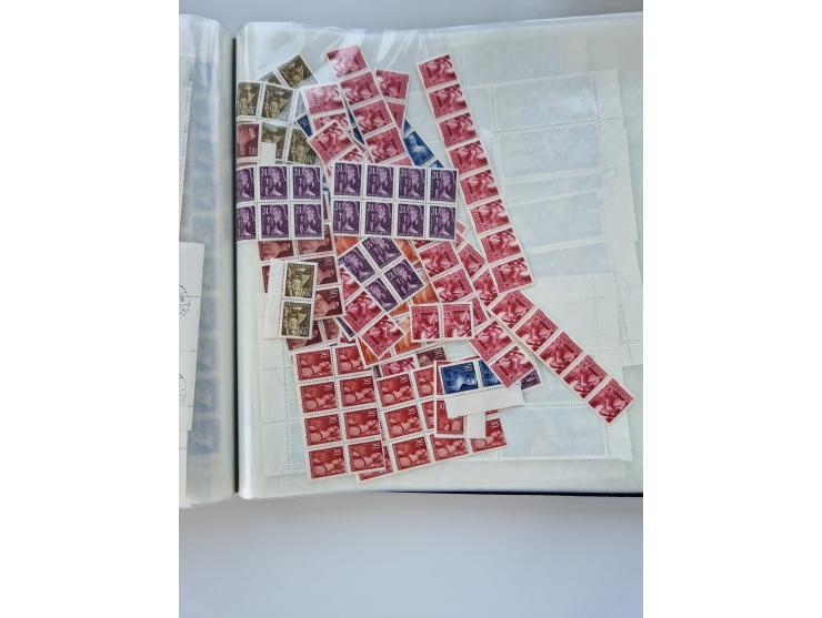 1918/88, nine albums with complete sheets and parts of sheets, unmounted mint and used with complete sets, motifs, postage du