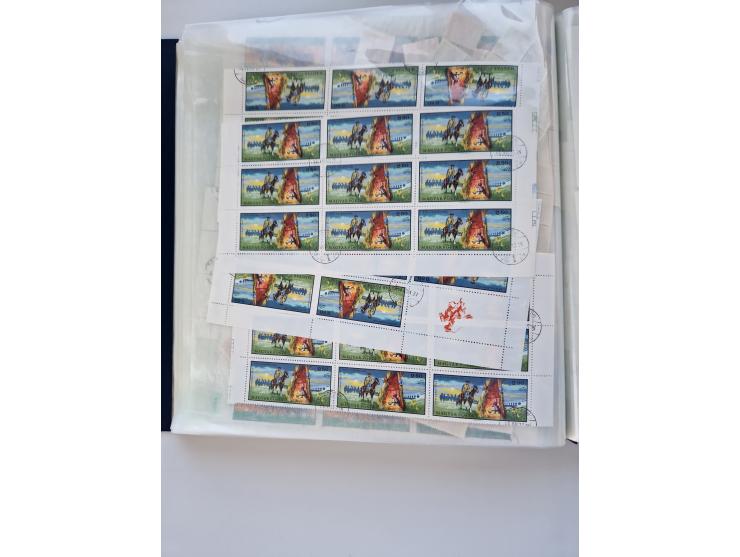 1918/88, nine albums with complete sheets and parts of sheets, unmounted mint and used with complete sets, motifs, postage du