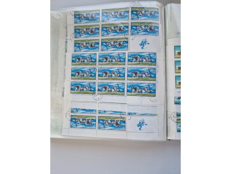 1918/88, nine albums with complete sheets and parts of sheets, unmounted mint and used with complete sets, motifs, postage du