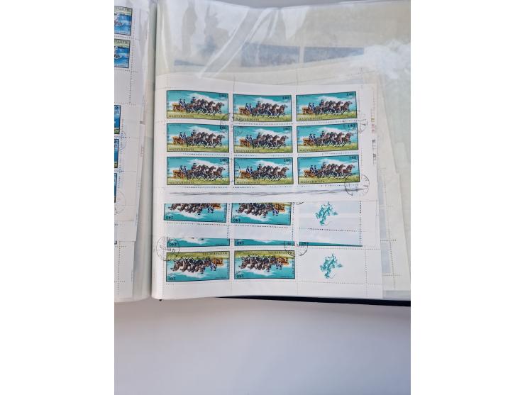 1918/88, nine albums with complete sheets and parts of sheets, unmounted mint and used with complete sets, motifs, postage du