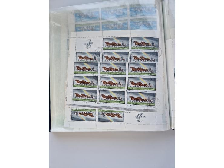 1918/88, nine albums with complete sheets and parts of sheets, unmounted mint and used with complete sets, motifs, postage du