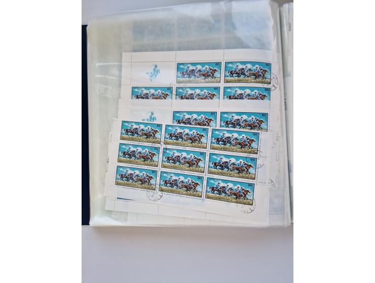 1918/88, nine albums with complete sheets and parts of sheets, unmounted mint and used with complete sets, motifs, postage du