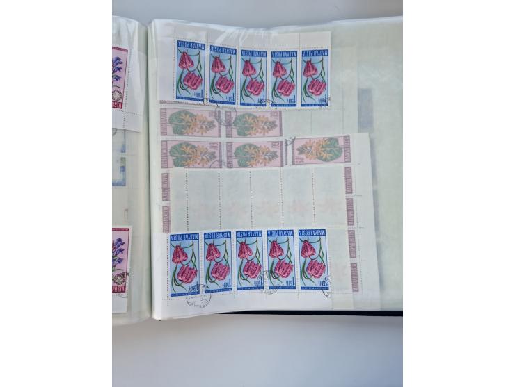 1918/88, nine albums with complete sheets and parts of sheets, unmounted mint and used with complete sets, motifs, postage du