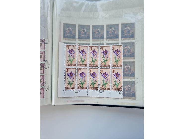 1918/88, nine albums with complete sheets and parts of sheets, unmounted mint and used with complete sets, motifs, postage du