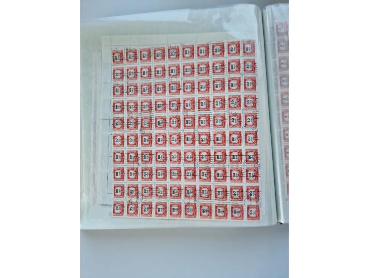 1918/88, nine albums with complete sheets and parts of sheets, unmounted mint and used with complete sets, motifs, postage du