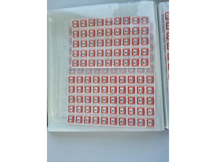 1918/88, nine albums with complete sheets and parts of sheets, unmounted mint and used with complete sets, motifs, postage du