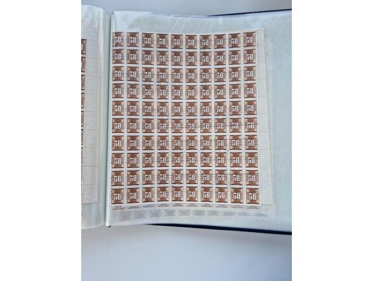 1918/88, nine albums with complete sheets and parts of sheets, unmounted mint and used with complete sets, motifs, postage du