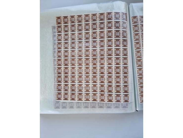 1918/88, nine albums with complete sheets and parts of sheets, unmounted mint and used with complete sets, motifs, postage du