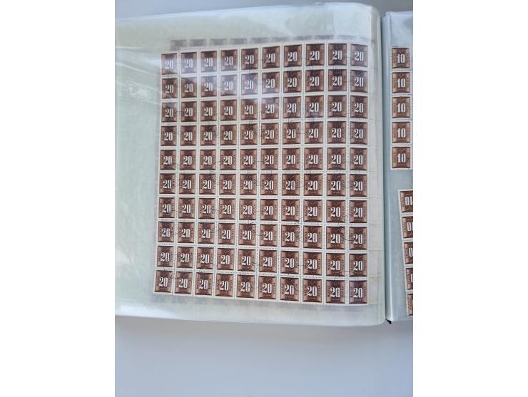 1918/88, nine albums with complete sheets and parts of sheets, unmounted mint and used with complete sets, motifs, postage du