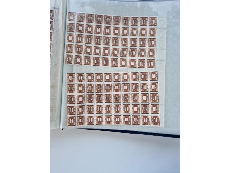 1918/88, nine albums with complete sheets and parts of sheets, unmounted mint and used with complete sets, motifs, postage du