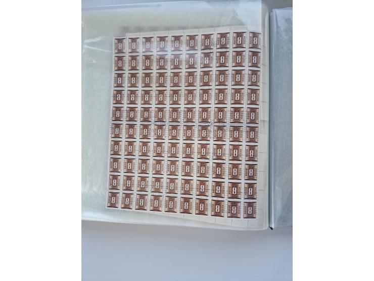 1918/88, nine albums with complete sheets and parts of sheets, unmounted mint and used with complete sets, motifs, postage du