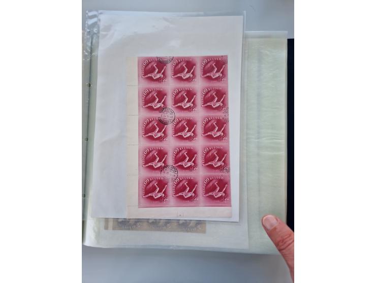 1918/88, nine albums with complete sheets and parts of sheets, unmounted mint and used with complete sets, motifs, postage du