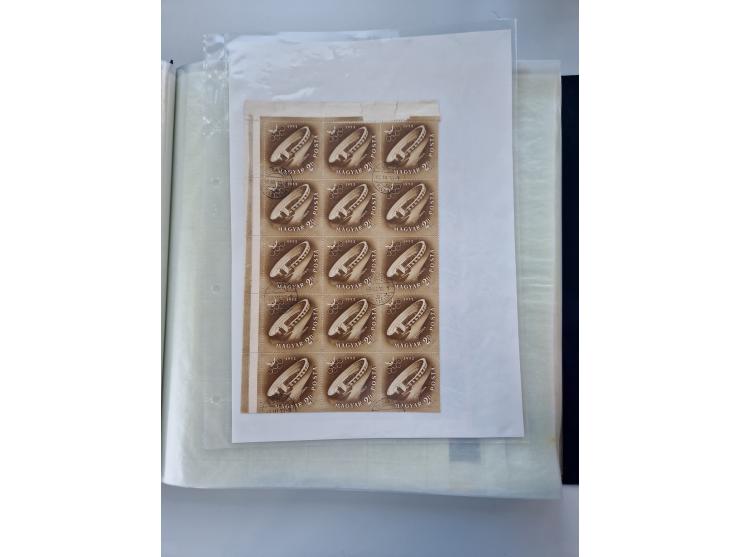 1918/88, nine albums with complete sheets and parts of sheets, unmounted mint and used with complete sets, motifs, postage du