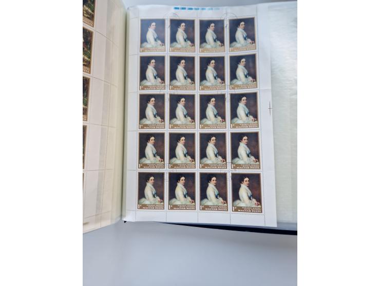 1918/88, nine albums with complete sheets and parts of sheets, unmounted mint and used with complete sets, motifs, postage du