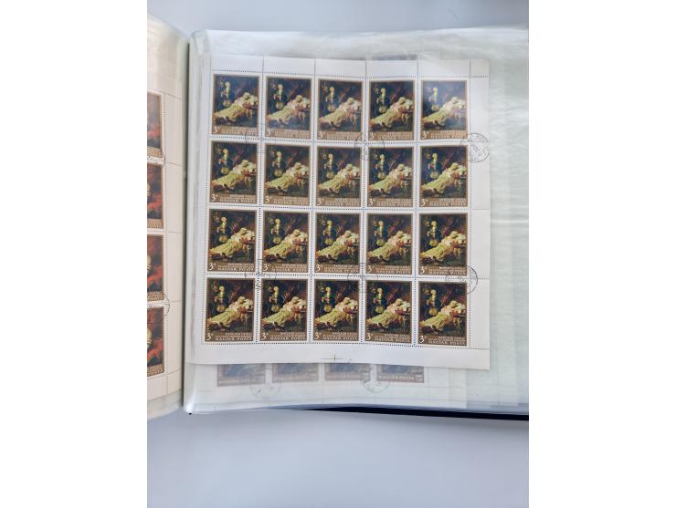 1918/88, nine albums with complete sheets and parts of sheets, unmounted mint and used with complete sets, motifs, postage du