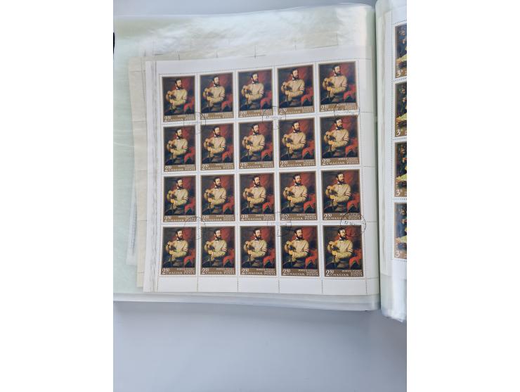 1918/88, nine albums with complete sheets and parts of sheets, unmounted mint and used with complete sets, motifs, postage du