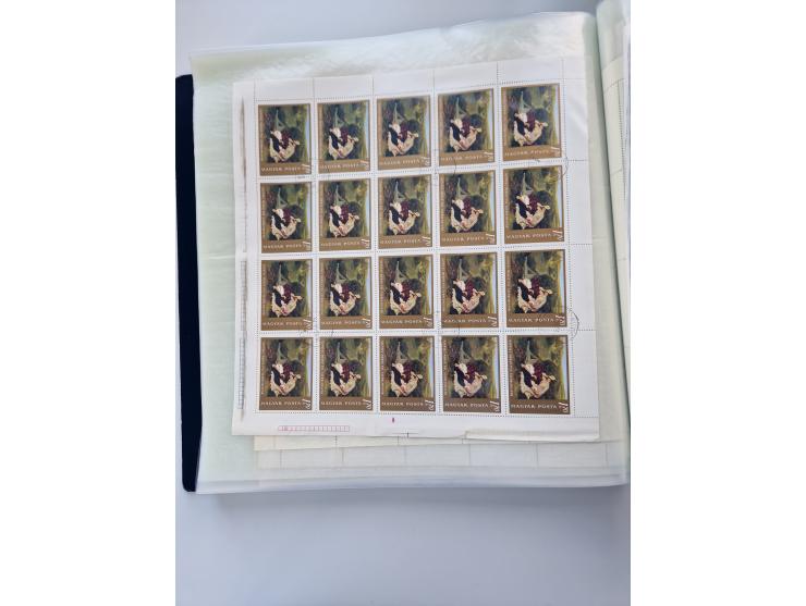 1918/88, nine albums with complete sheets and parts of sheets, unmounted mint and used with complete sets, motifs, postage du