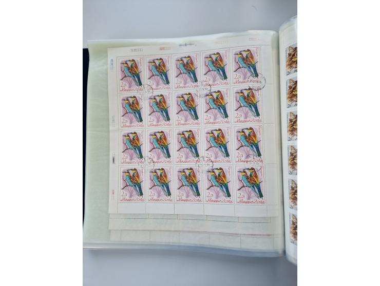 1918/88, nine albums with complete sheets and parts of sheets, unmounted mint and used with complete sets, motifs, postage du