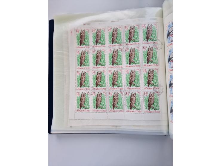 1918/88, nine albums with complete sheets and parts of sheets, unmounted mint and used with complete sets, motifs, postage du