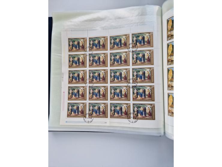 1918/88, nine albums with complete sheets and parts of sheets, unmounted mint and used with complete sets, motifs, postage du