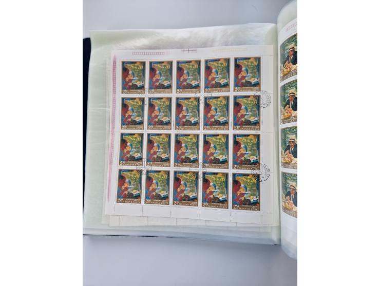 1918/88, nine albums with complete sheets and parts of sheets, unmounted mint and used with complete sets, motifs, postage du