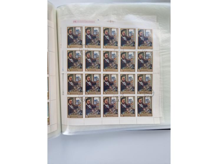 1918/88, nine albums with complete sheets and parts of sheets, unmounted mint and used with complete sets, motifs, postage du