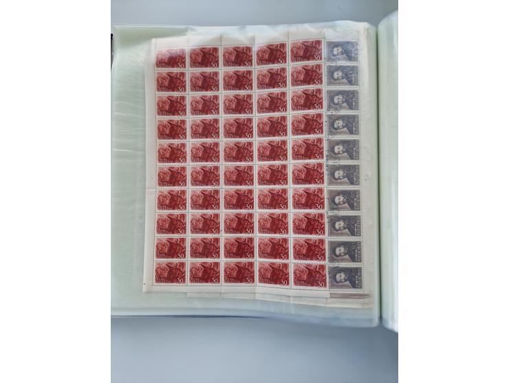 1918/88, nine albums with complete sheets and parts of sheets, unmounted mint and used with complete sets, motifs, postage du