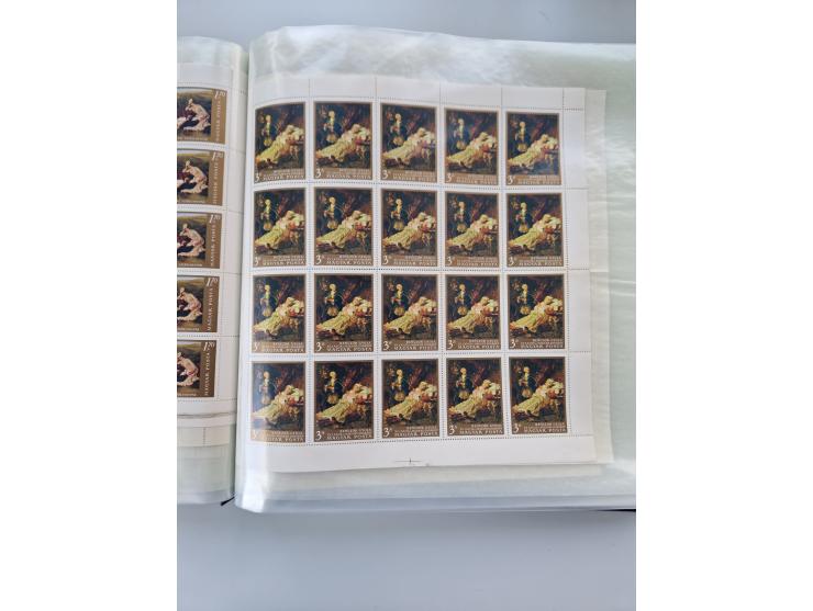 1918/88, nine albums with complete sheets and parts of sheets, unmounted mint and used with complete sets, motifs, postage du