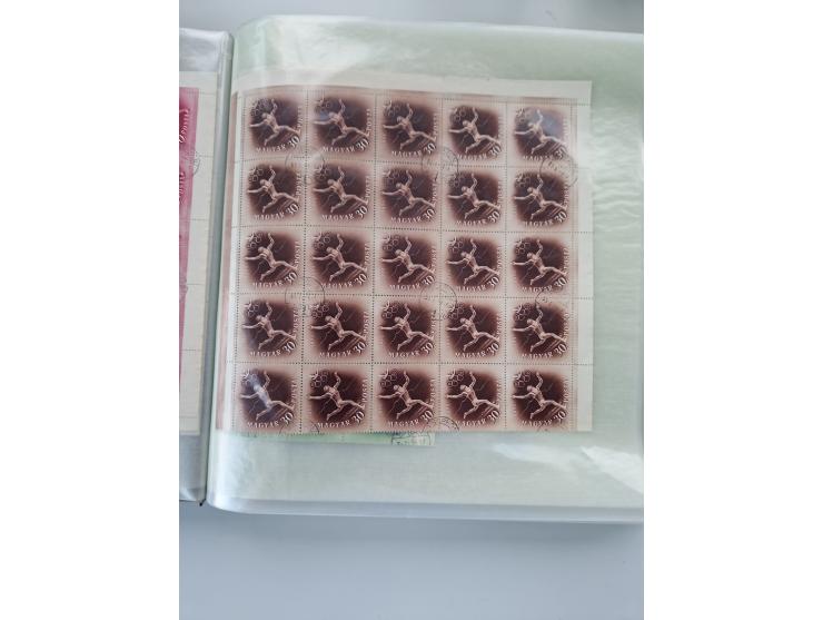 1918/88, nine albums with complete sheets and parts of sheets, unmounted mint and used with complete sets, motifs, postage du