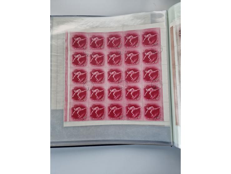 1918/88, nine albums with complete sheets and parts of sheets, unmounted mint and used with complete sets, motifs, postage du