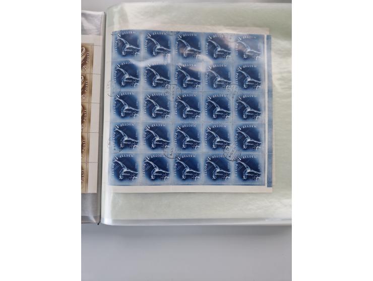 1918/88, nine albums with complete sheets and parts of sheets, unmounted mint and used with complete sets, motifs, postage du