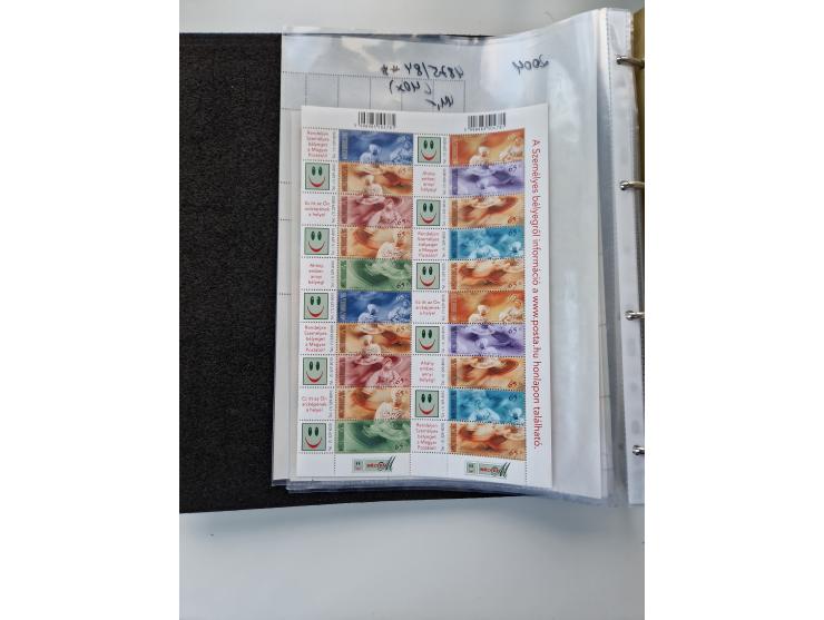 1918/88, nine albums with complete sheets and parts of sheets, unmounted mint and used with complete sets, motifs, postage du