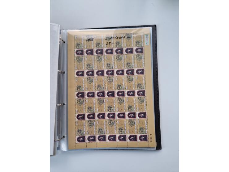 1918/88, nine albums with complete sheets and parts of sheets, unmounted mint and used with complete sets, motifs, postage du