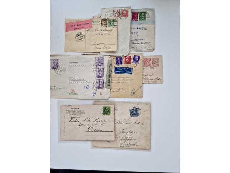 1860/1950 (ca.), etwa 340 Briefe und Karten mit vielen besseren, teilweise mit Attesten