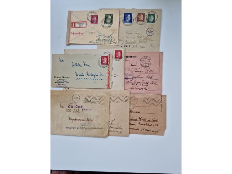 1860/1950 (ca.), etwa 340 Briefe und Karten mit vielen besseren, teilweise mit Attesten