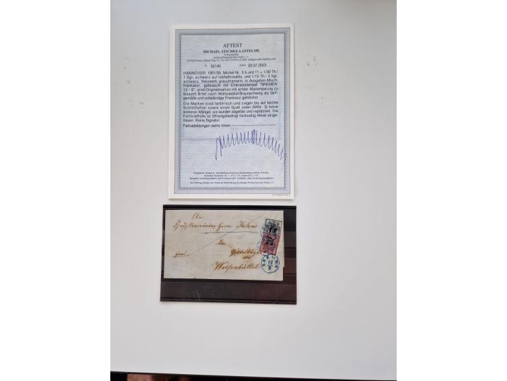 1860/1950 (ca.), etwa 340 Briefe und Karten mit vielen besseren, teilweise mit Attesten