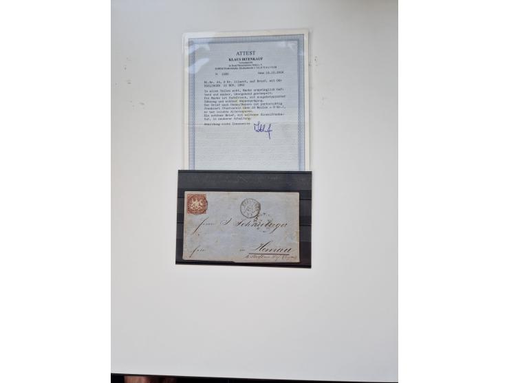 1860/1950 (ca.), etwa 340 Briefe und Karten mit vielen besseren, teilweise mit Attesten