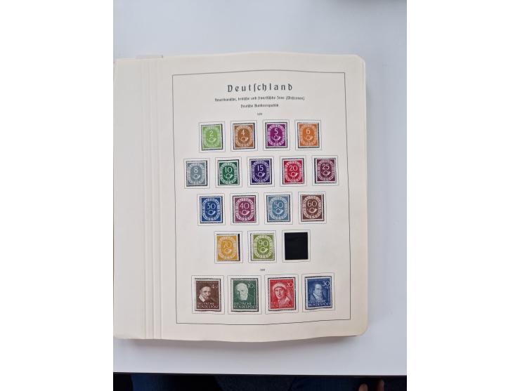 1945/87, vorwiegend postfrische bzw. gestempelte Sammlung, dabei Bund und Berlin doppelt, bis auf wenige jeweils komplett, au