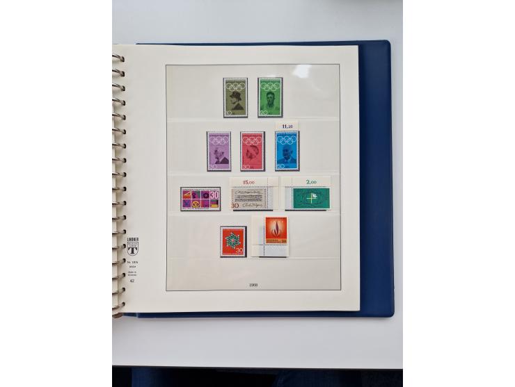 1945/87, vorwiegend postfrische bzw. gestempelte Sammlung, dabei Bund und Berlin doppelt, bis auf wenige jeweils komplett, au