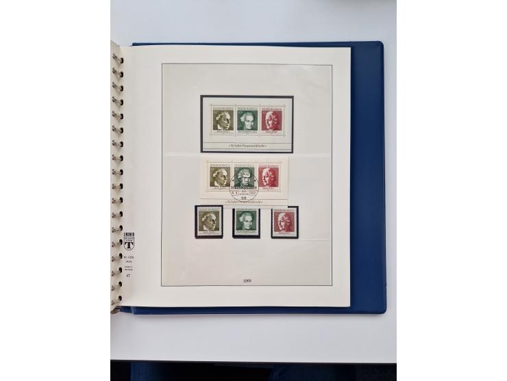 1945/87, vorwiegend postfrische bzw. gestempelte Sammlung, dabei Bund und Berlin doppelt, bis auf wenige jeweils komplett, au