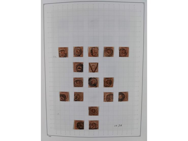 1851/1929, used collection with emphasis on the issues up to 1870, this specialised with colours, perforations and special fe