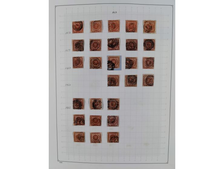 1851/1929, used collection with emphasis on the issues up to 1870, this specialised with colours, perforations and special fe