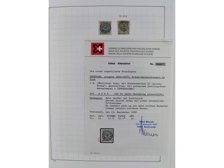 1851/1929, used collection with emphasis on the issues up to 1870, this specialised with colours, perforations and special fe