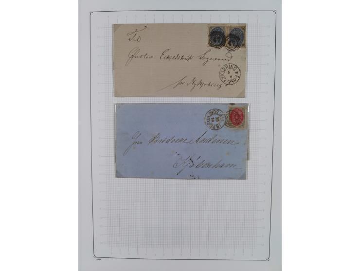 1851/1929, used collection with emphasis on the issues up to 1870, this specialised with colours, perforations and special fe